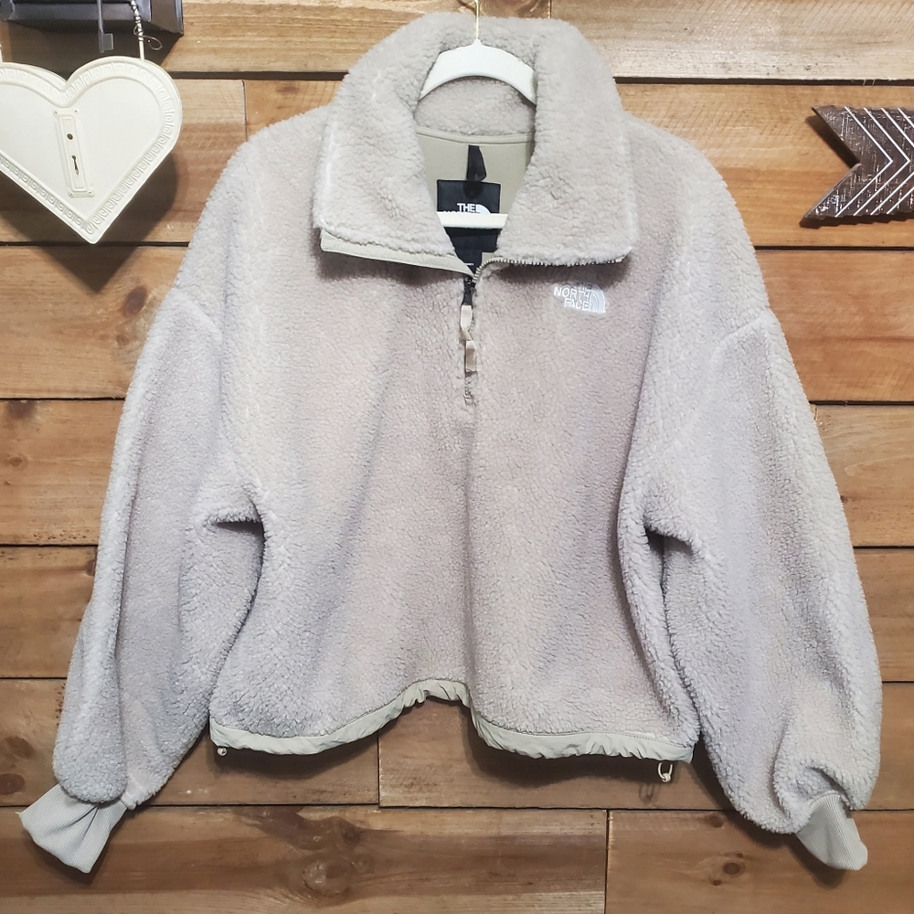 The North Face Women's Platte Shepra 1/4 Zip Cropped Pullover Size XL